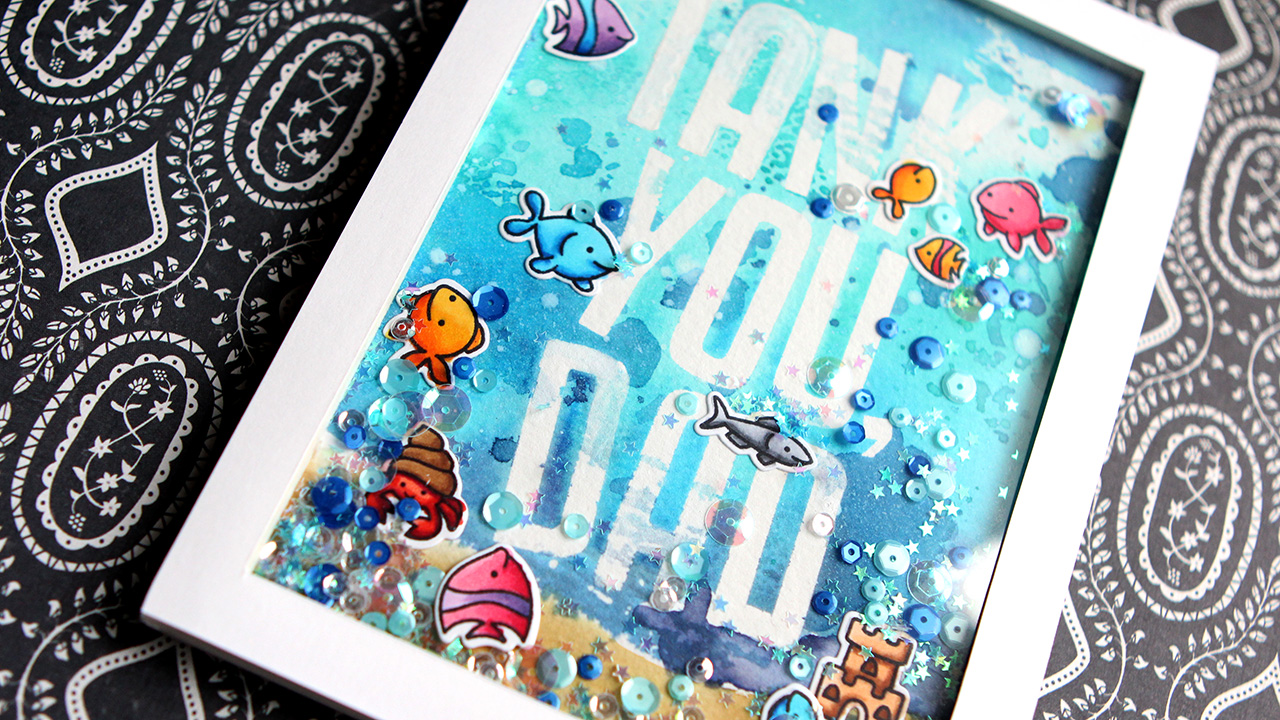 Father’s Day Shaker Card – Fintastic Friends from Lawn Fawn