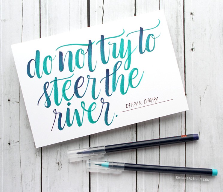 Brush Lettering with Akashiya Sai Watercolor Pens