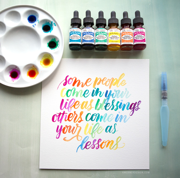 Watercolor Lettering with Dr. Ph. Martin's Radiant Concentrated Water Color  – K Werner Design Blog