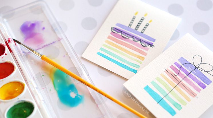 Make easy DIY Watercolor Cards