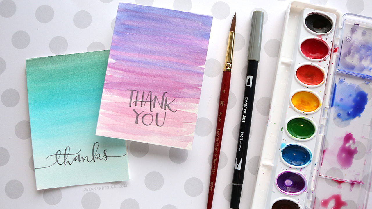 Easy DIY Thank You Cards (Ombré Watercolor)