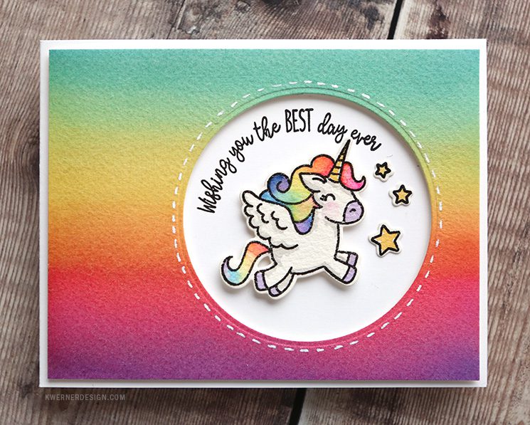 Easy Watercolor Techniques #1: How to get Graded Washes (Ombré). Rainbow ombre created with watercolor. Watercolored Pegasus Unicorn.