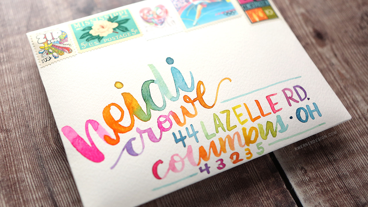 How to Address an Envelope using Watercolors