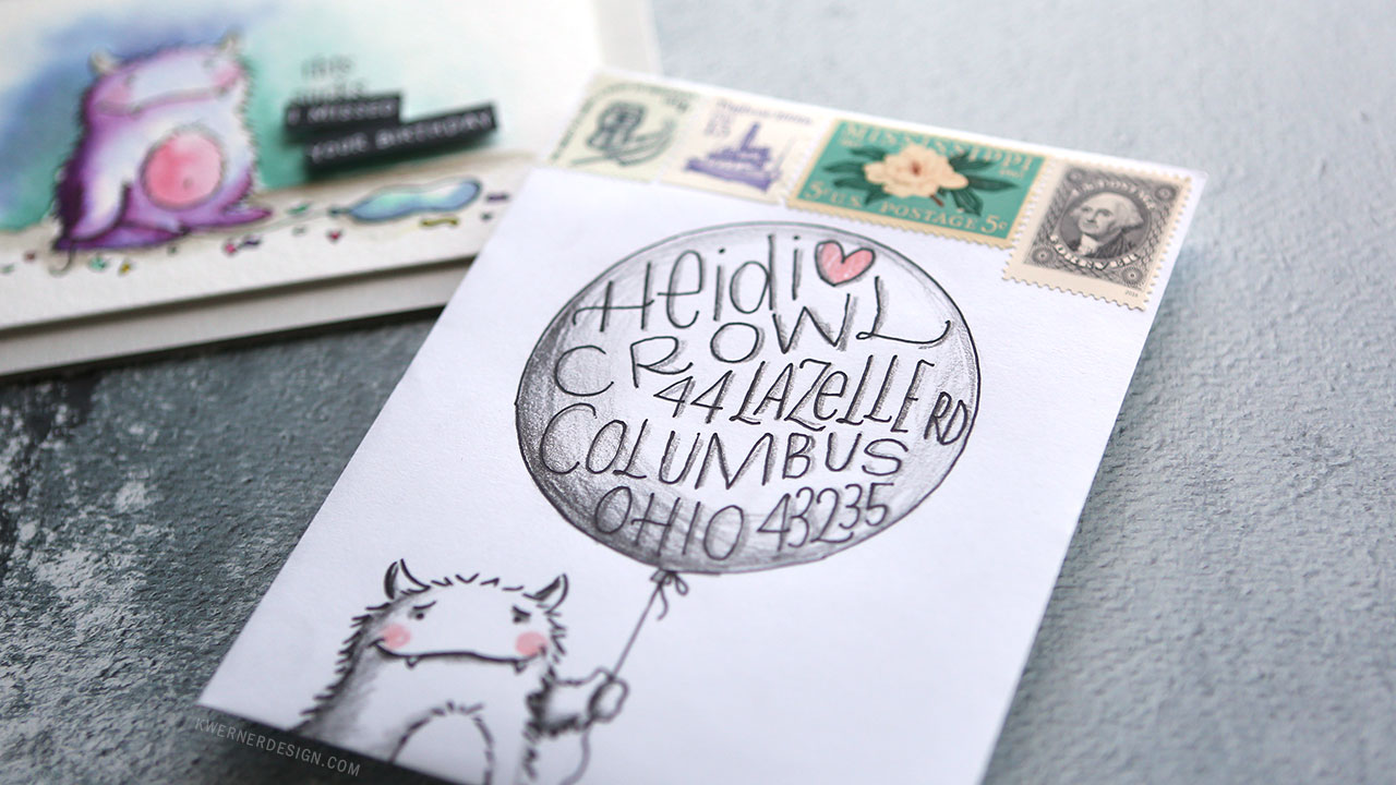 Mail Art – Birthday Balloon & Monster Envelope
