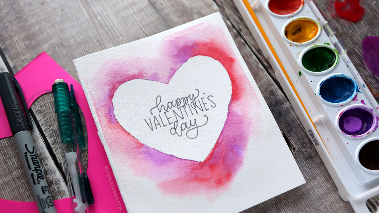 In Love - Valentine's Hearts Watercolor - Design Cuts