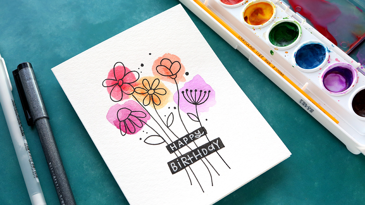 EASY DIY Watercolor Card Budget Friendly Paints K Werner