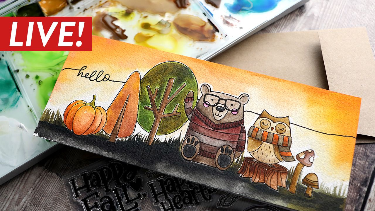 LIVE REPLAY! Creating a scene, masking & watercoloring