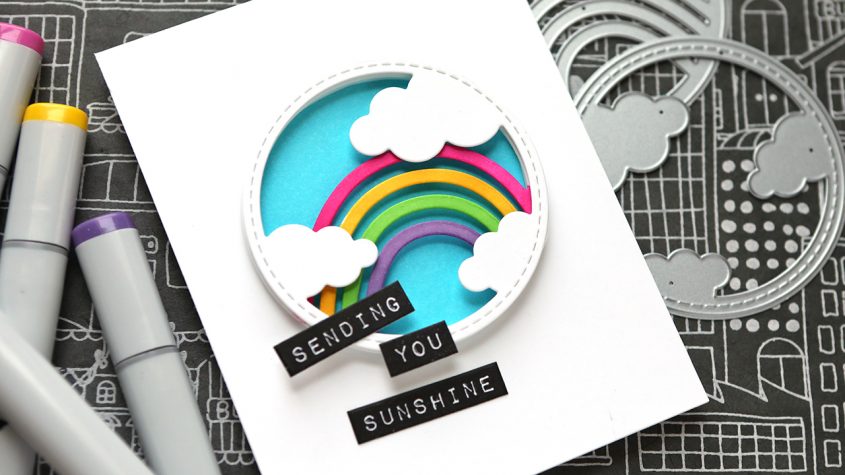 LIVE REPLAY! Easy Layered Circle Rainbow! (Card completed in 30 minutes!)